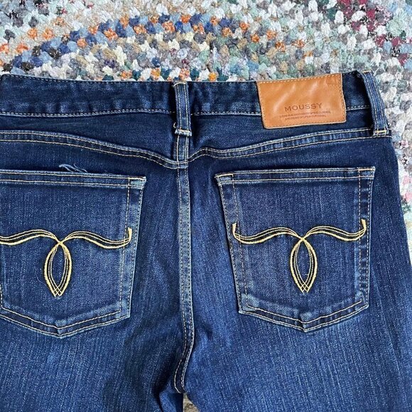 Moussy Dark Wash Rebirth Embroidered Skinny Jeans - Size 24 - Picture 6 of 7